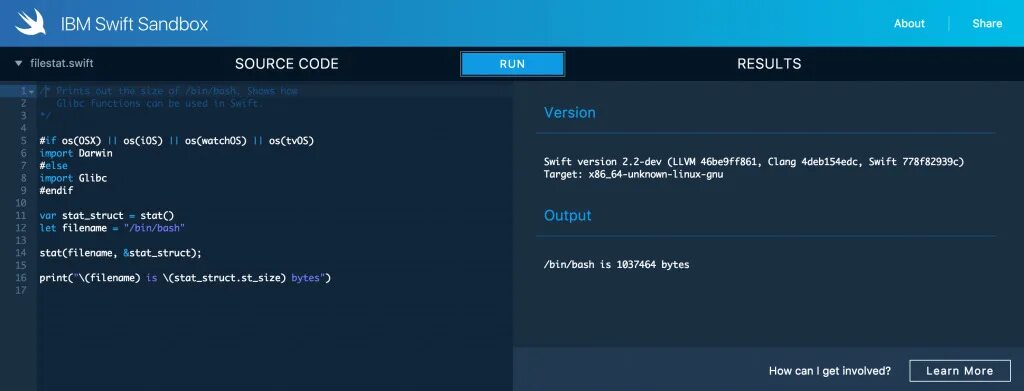 Bash output