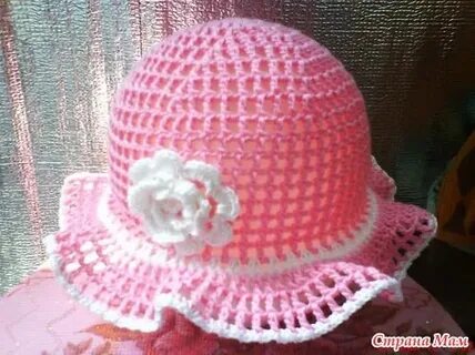 Шляпка крючком для девочки 2 года