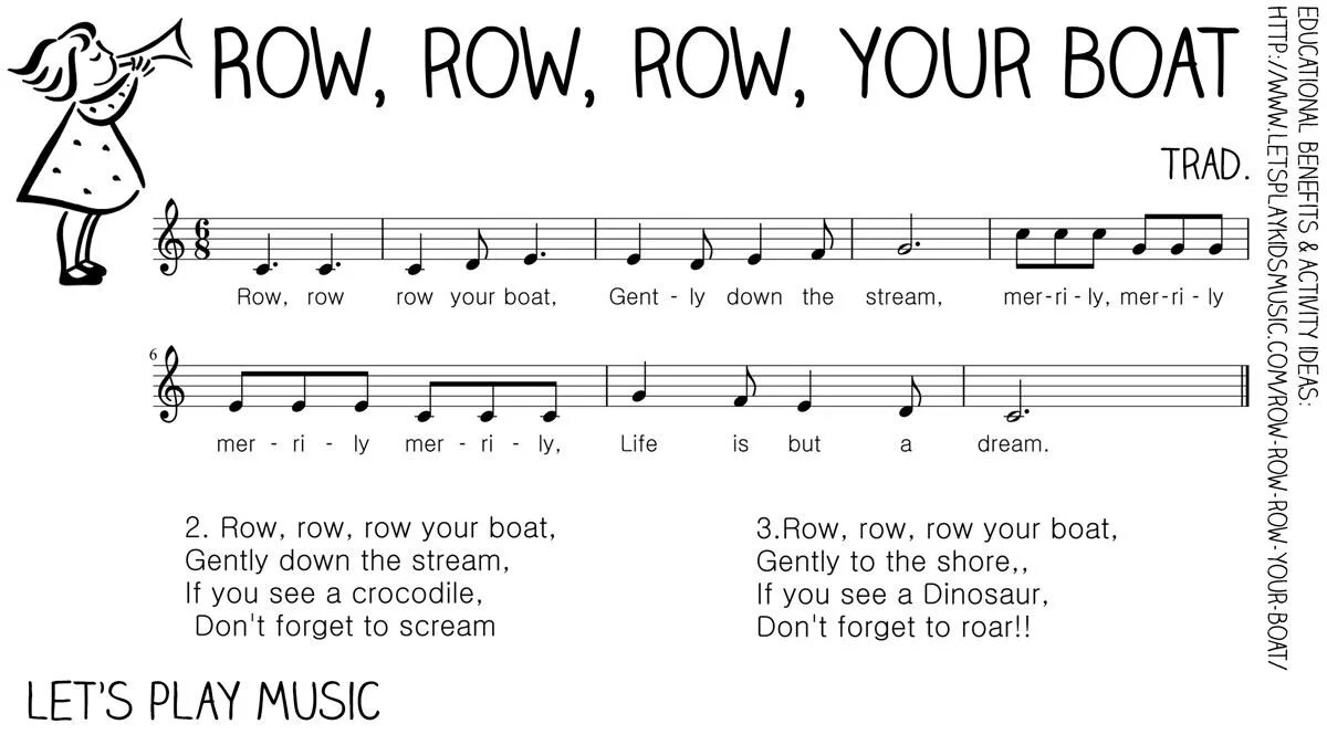 Английская песня беги. Ноты Row your Boat. Row Row Row your Boat. Ноты на английском для детей. Row Row Row your Boat Ноты.