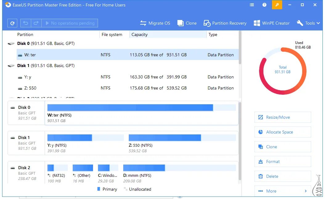 Программа EASEUS Partition. Программа EASEUS Partition Master. EASEUS Partition Master 16.