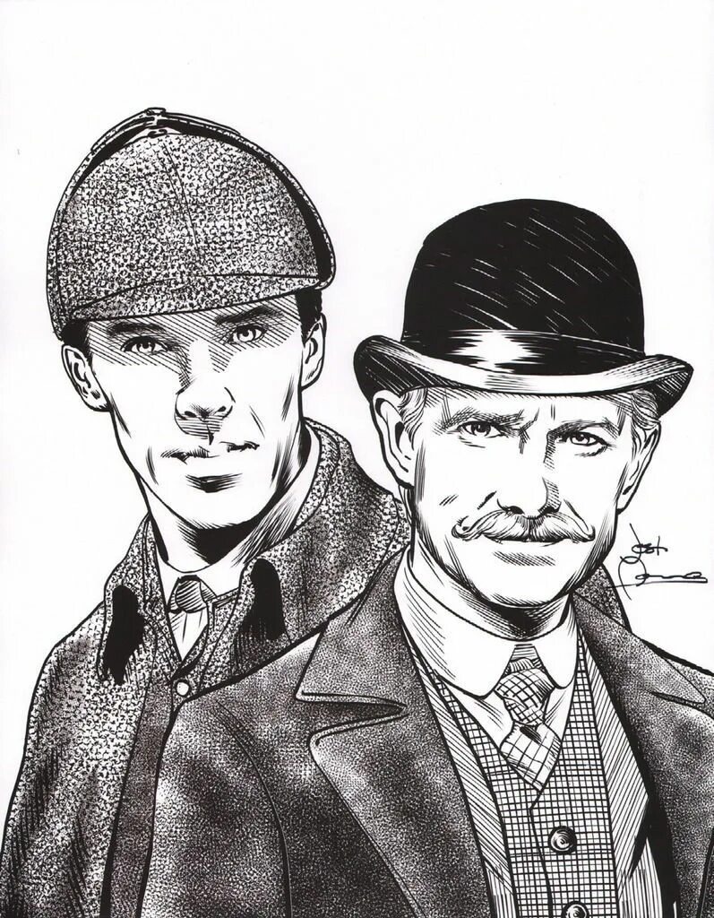 Портрет доктора Ватсона. Портрет Шерлока Холмса и доктора Ватсона.