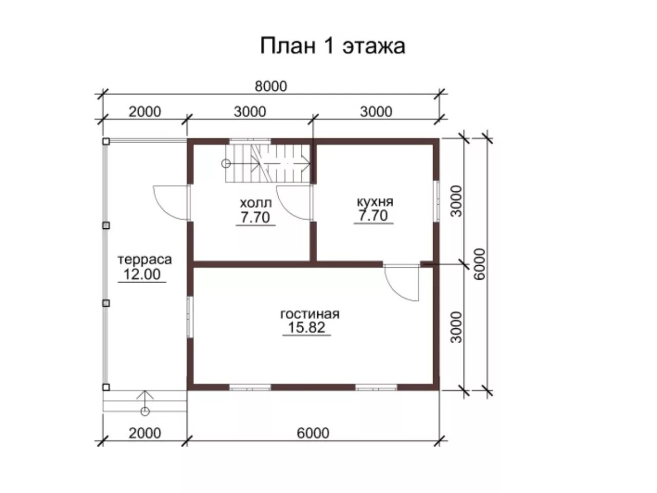 Дом из бруса 8х8 Валмир в городе Струнино