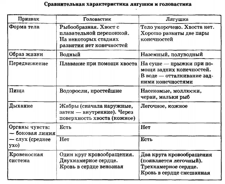 Рыба сходства и различия. Сравнительная характеристика лягушки и головастика таблица 7. Сравнительная характеристика головастика и взрослой лягушки. Строение головастика и лягушки таблица. Сравнительная таблица головастика и взрослой лягушки.