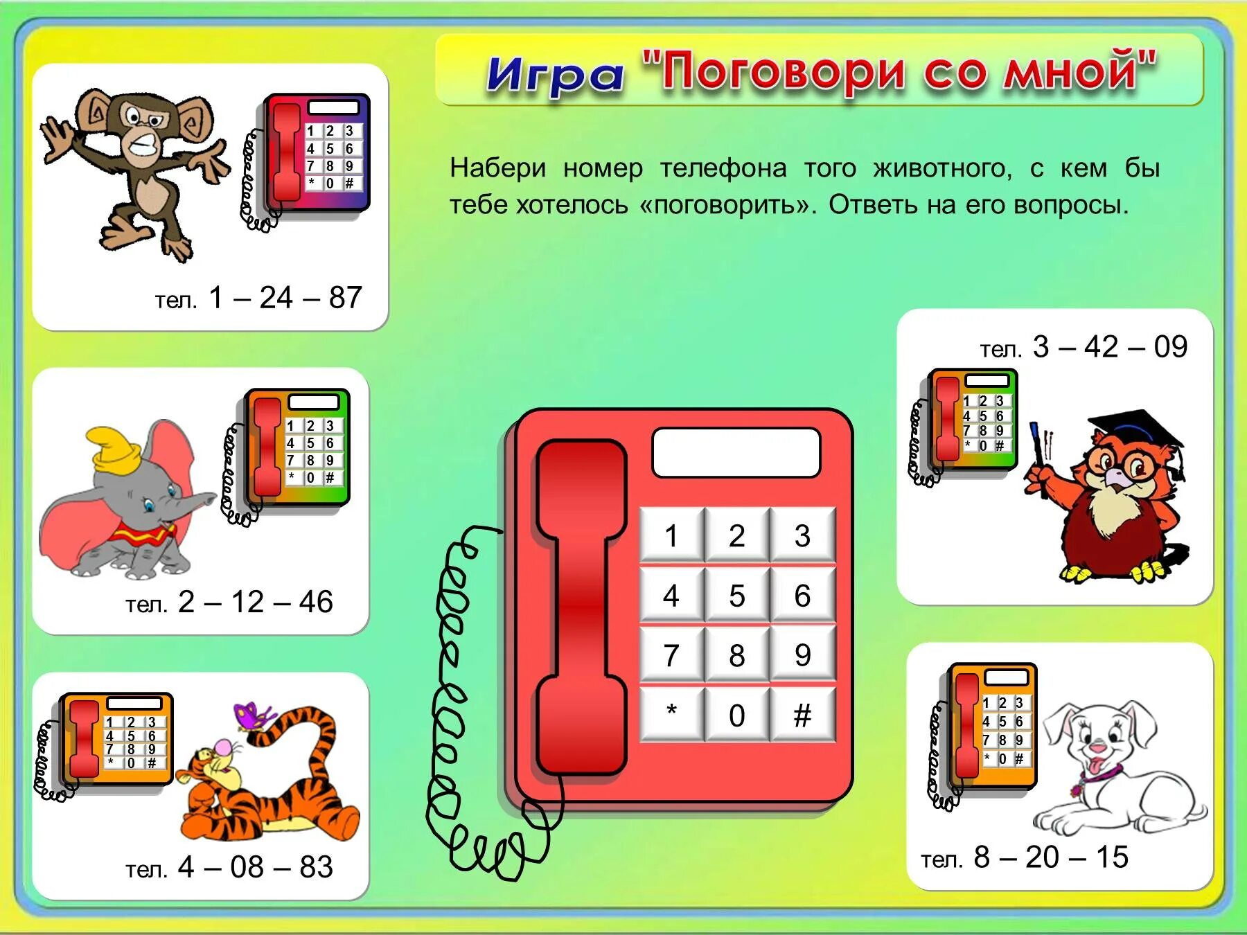 Номер телефона Тома. Набери номер. Набери набери игры. Карточка набери номер телефона для детей. Версия номер 3