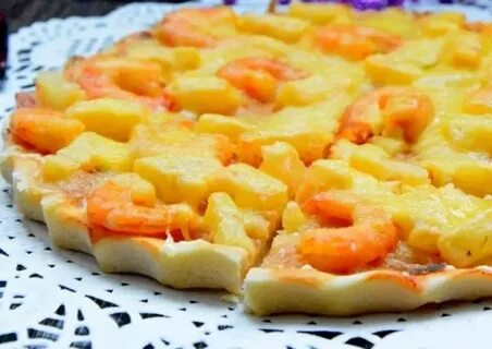 Пицца с ананасами слоеное тесто
