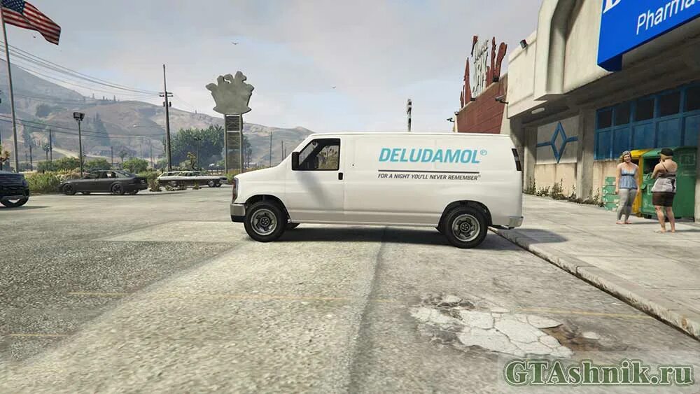 Грузовик для тревора. GTA 5 фургон Deludamol. Фургон Deludamol Pharmaceuticals ГТА 5. GTA 5 фургон Deludamol для мамы ТРЕВОРА. Фургон для матери ТРЕВОРА ГТА 5.