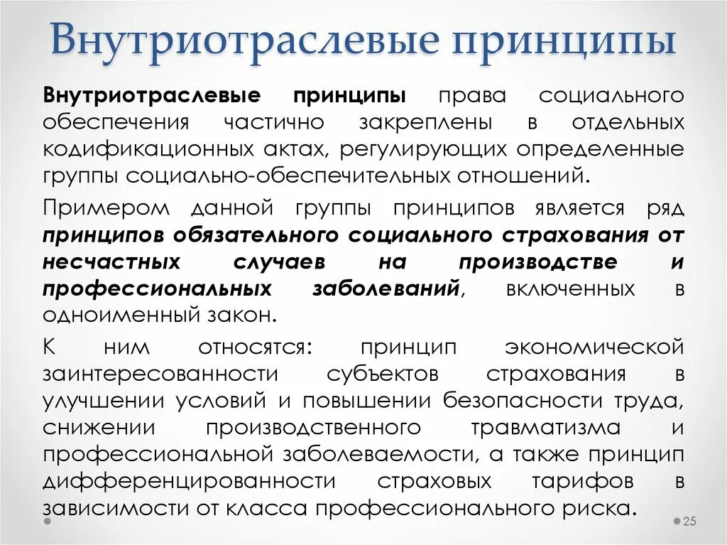 Отраслевыми принципами являются. Межотраслевые принципы социального обеспечения. Принципы отдельных институтов ПСО. Право социального обеспечения внутриотраслевые принципы.