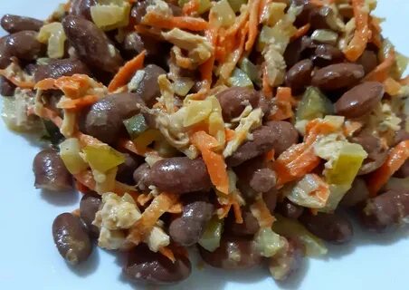 Рецепт салата печень фасоль морковь