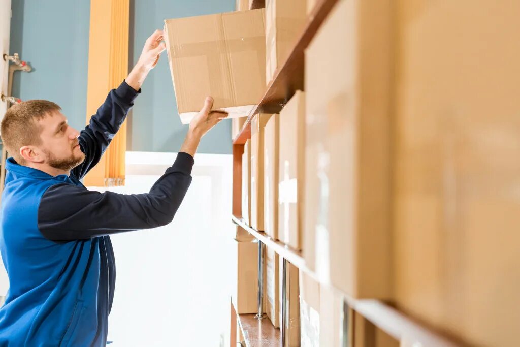 Put away your book. Put away the books. Delivery Box Shelves 3d.