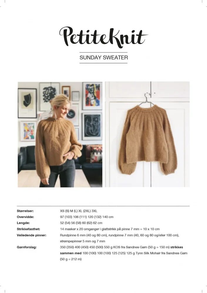 Как переводится sunday. Свитер Sunday PETITEKNIT. PETITEKNIT описание. Sunday Sweater описание. PETITEKNIT описание на русском.