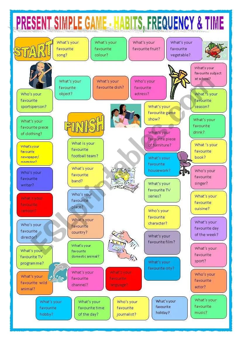 What s your favourite questions. Speaking board game elementary. board game english. board game for kids in english. what is your favourite board game.