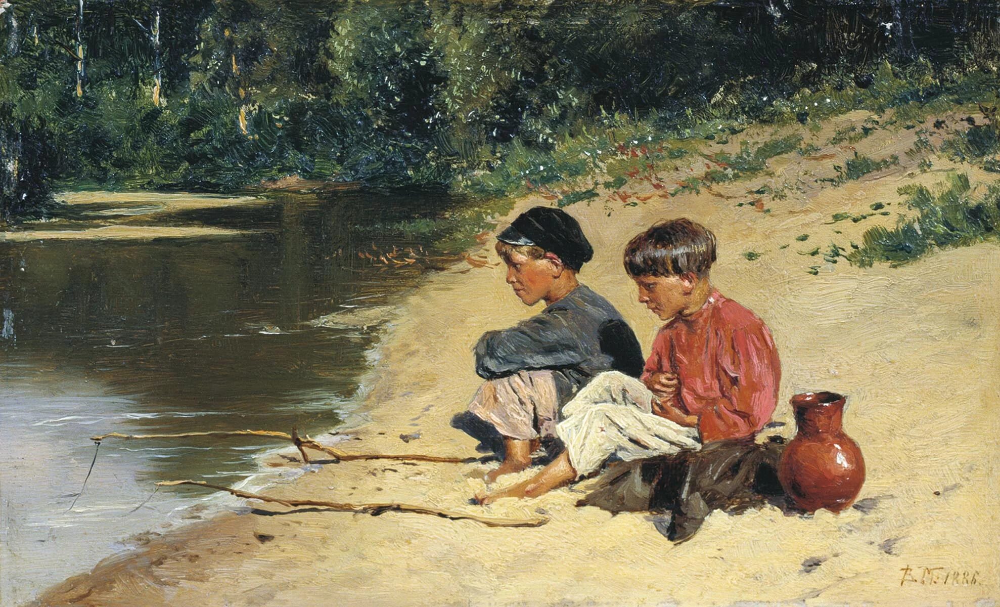 Сюжет бытового жанра. Маковский рыбачки 1886.