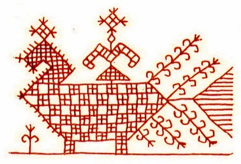 Нарисовать народную вышивку