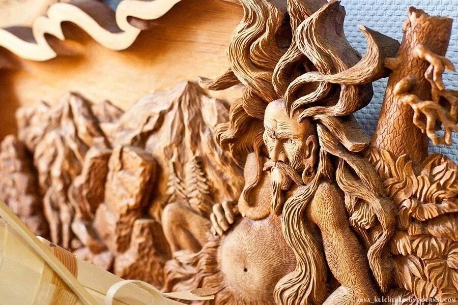Играть в пазл (192 элемента) - Журавли Wood carving art, Wood carving, Sculpture