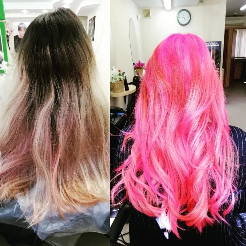 Желтофиолетлвые волосы. Фиолетовые кончики волос. Цветное окрашивание для детей. Оттеночный шампунь фуксия. Покрасить волосы в красный цвет без осветления.