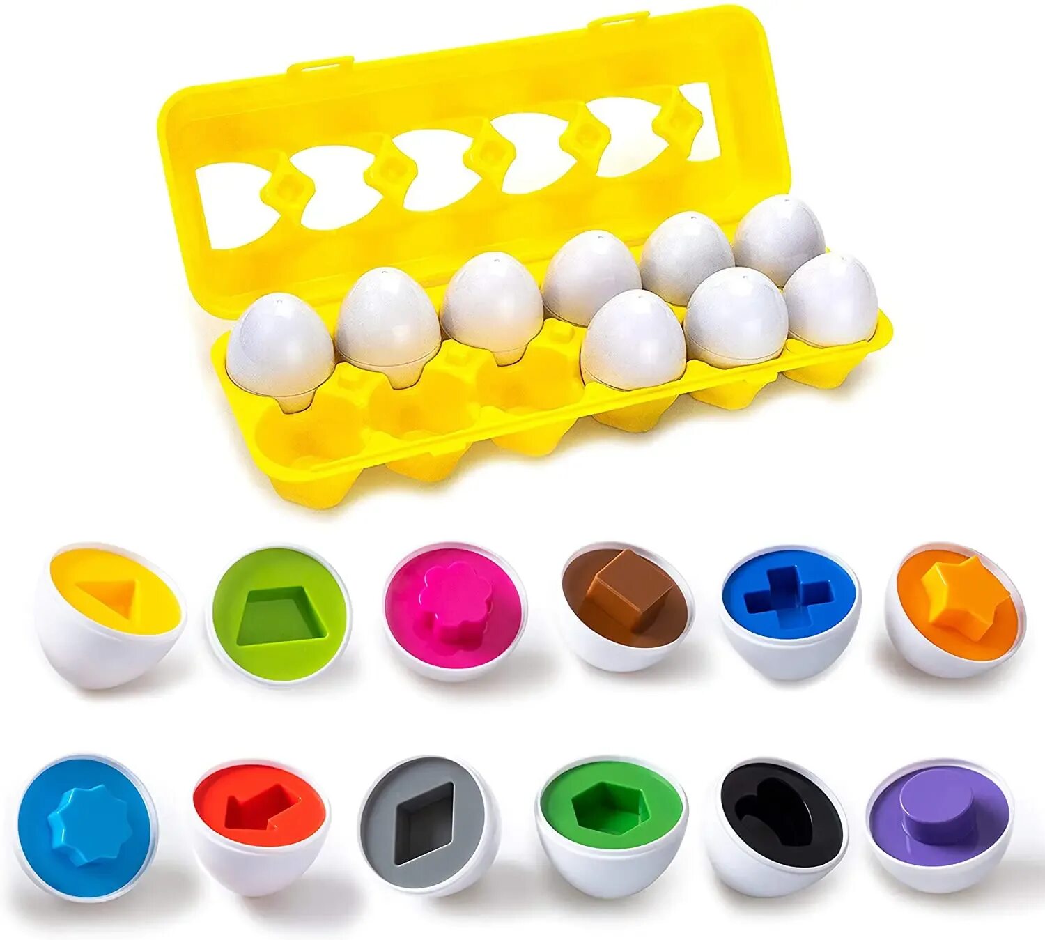 Egg toys. Сортер, 6 шт., 7581803, Eggs Shape Puzzle. Набор яиц. Детские яйца игрушки. Игрушка в яйце.