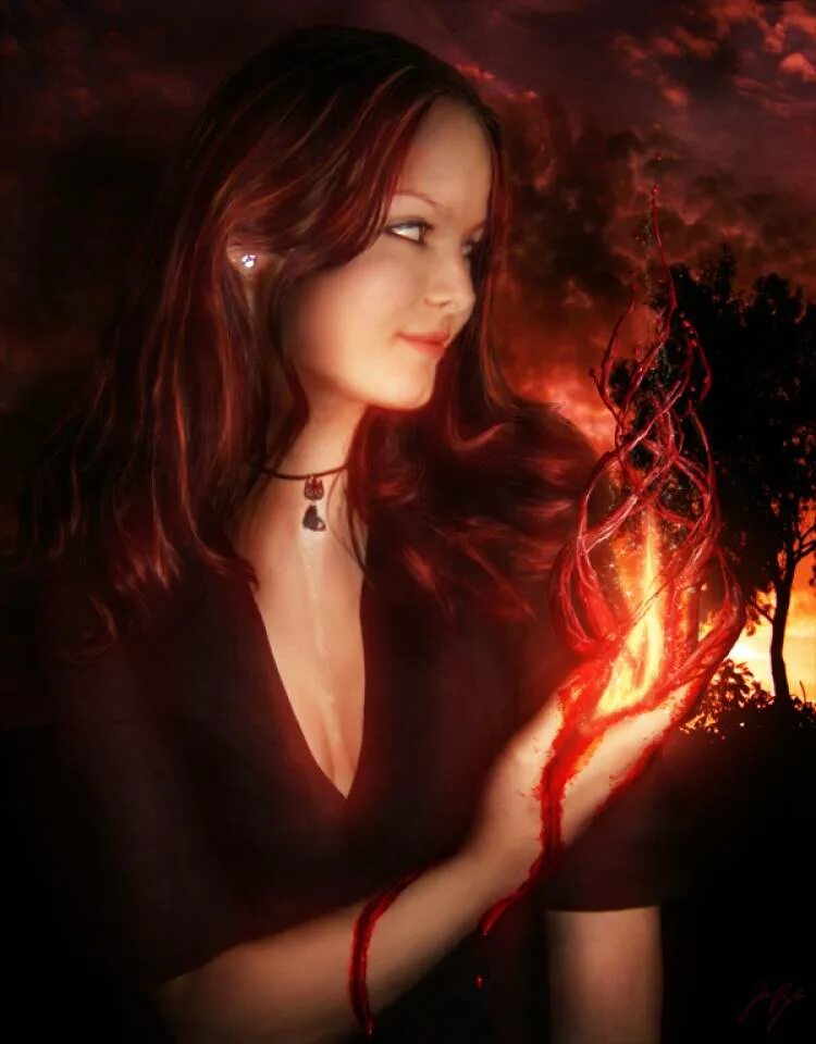 Рыжая ведьма. Рыжая девушка магия. Девушки ведьмы красивые. Ведьма с огнем в руках.