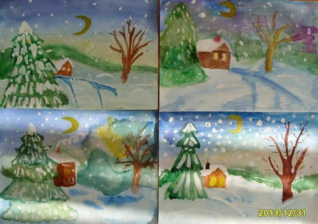 Зимний пейзаж для детей. Зима по рисованию. Зима рисование в третьем классе. Рисунок на тему зимний пейзаж. Времена года 1 класс изо