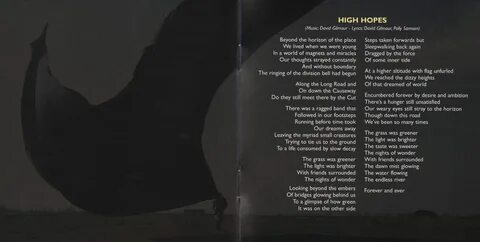High hopes lyrics