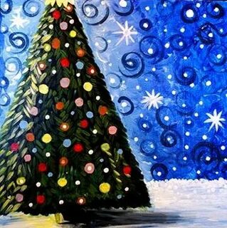 Рисуем красками новый год