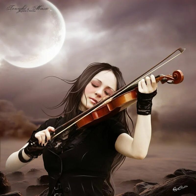 Девушка скрипачка. Женщина со скрипкой.