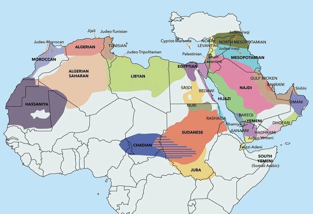 Диалекты арабского языка карта. Распространение арабского языка в мире на карте. Страны с арабским языком на карте.