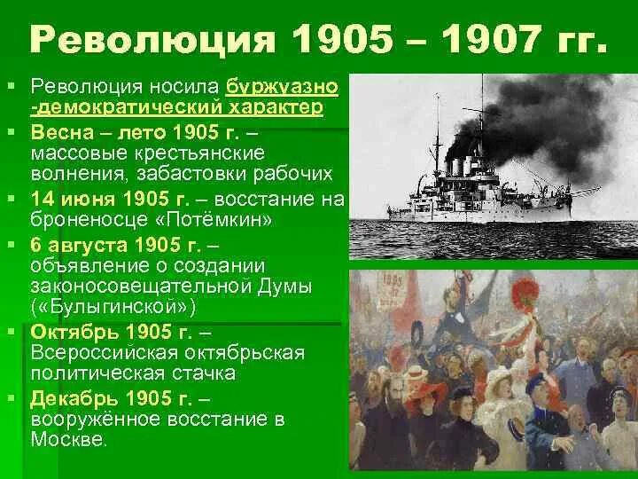 Развитие революции весной летом 1905. Июнь 1905 восстание на броненосце Потемкин итог. Предпосылки буржуазной революции 1905-1907. Причины буржуазной революции 1905-1907. Итоги буржуазной революции 1905-1907.