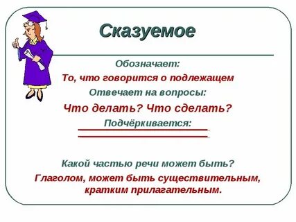 Подлежащее и сказуемое существительное и глагол