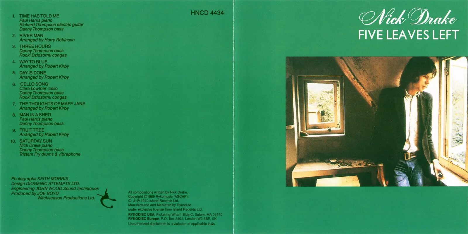 Only 5 left. Nick Drake - Five leaves left (1969). Nick Drake "a Treasury (LP)". Old Nick album. Henry's Dream Nick Cave album.
