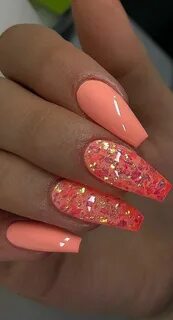 Коралловый с блестками