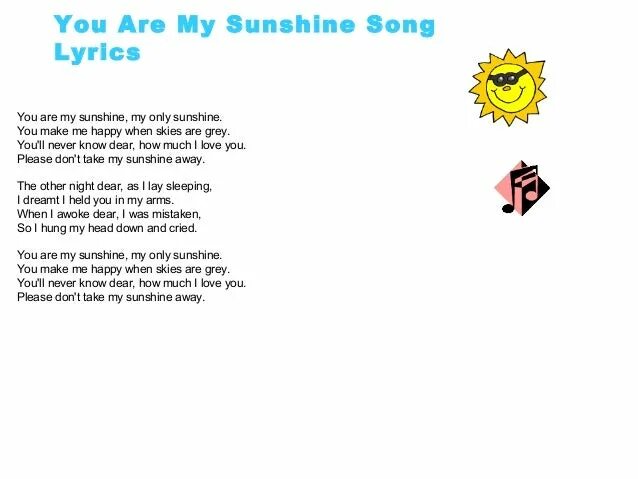 Текст песни you re mine. Sunshine текст. You are my Sunshine текст. My Sunshine песня. Саншайн песня.