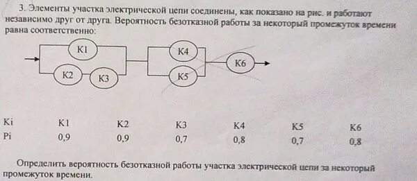 Теория вероятности электрическая цепь. Вероятность безотказной работы участка цепи. Вероятность безотказной работы цепи. Схема цепь теория вероятности. За некоторый промежуток времени электрическая плитка включенная