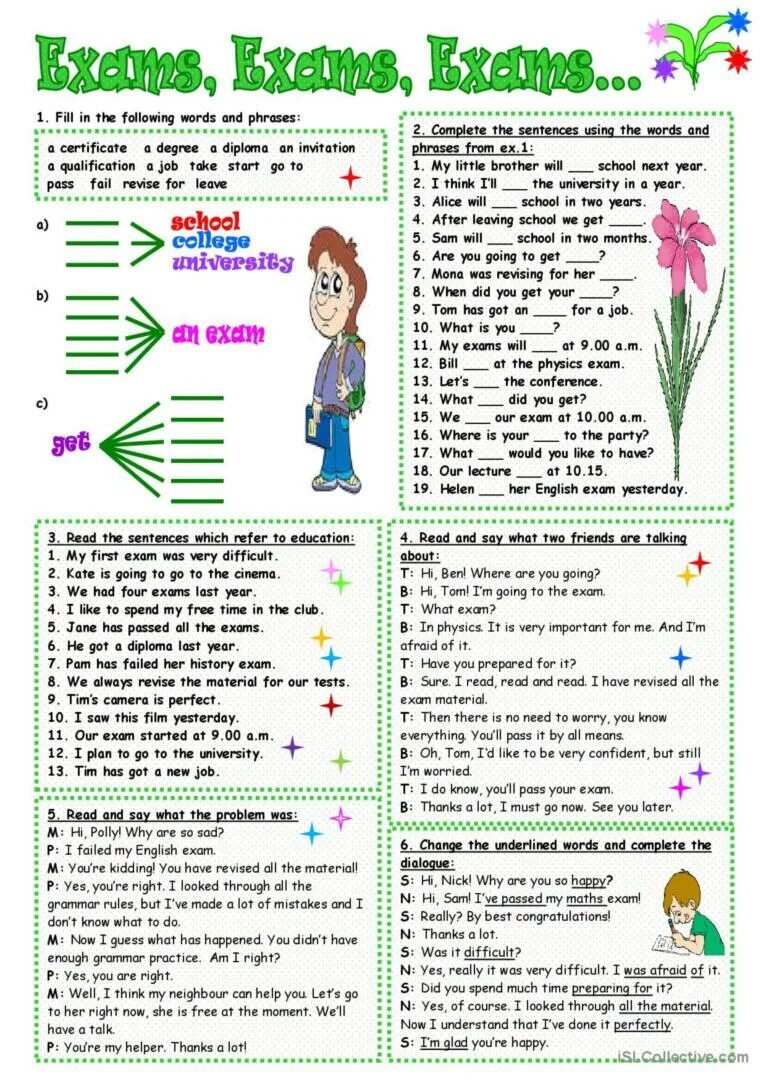 It is difficult to say. English topics with tasks. How to prepare for Exams. Topic Worksheet. Exams Vocabulary.