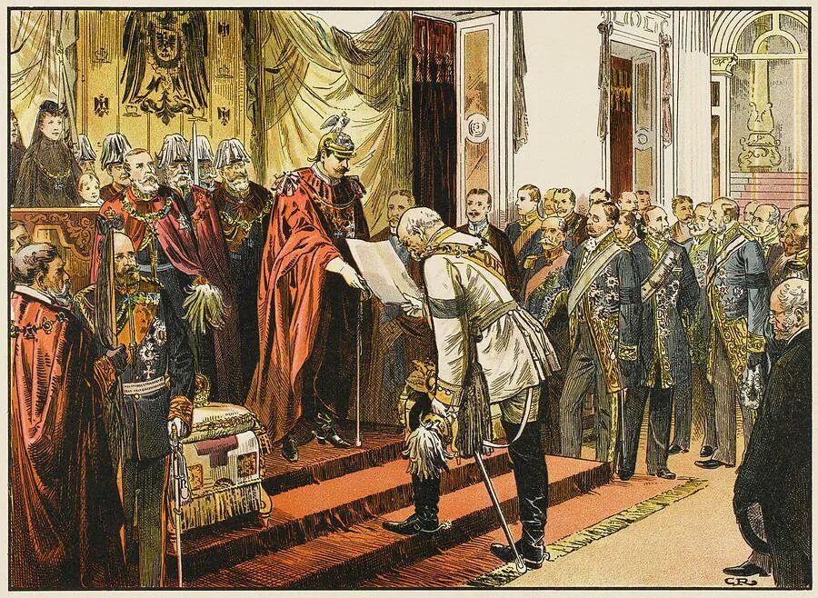 Коронация Вильгельма 2. Объединение Германии 1871 картина. Коронация Вильгельма 1. Провозглашение германской империи 1871.