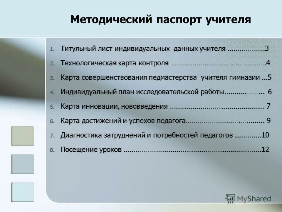 методические данные для учителя