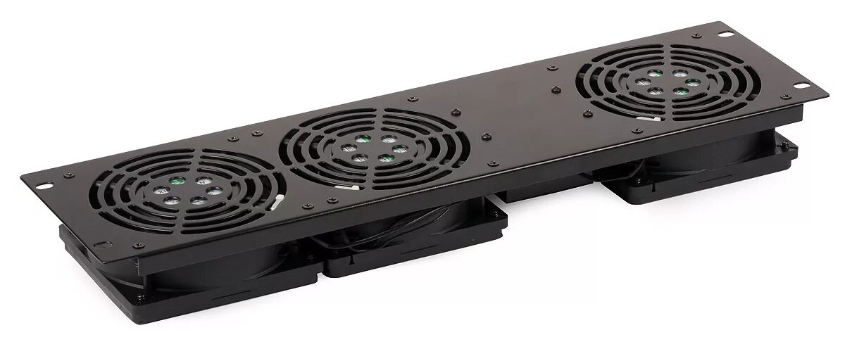 Модуль вентиляторный 19', 4 вентилятора, с цифровым термодатчиком. Ремонтная панель охлаждения. Панель для вентилятора. Модуль вентиляторный 19 дюймов. Панель вентиляторов.