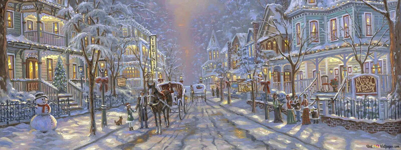 новогодний город. зимний городок рисунок. зимний город для детей. Anuka baratashvili. сказочный город акварель.