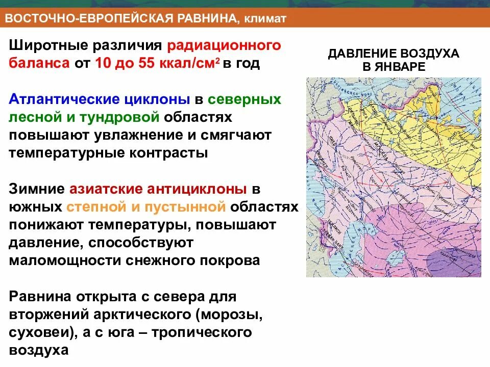 Различие восточно европейской равнины