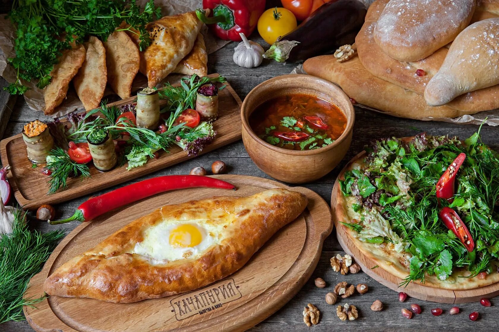 Шашлык хачапури хинкали Грузинская кухня