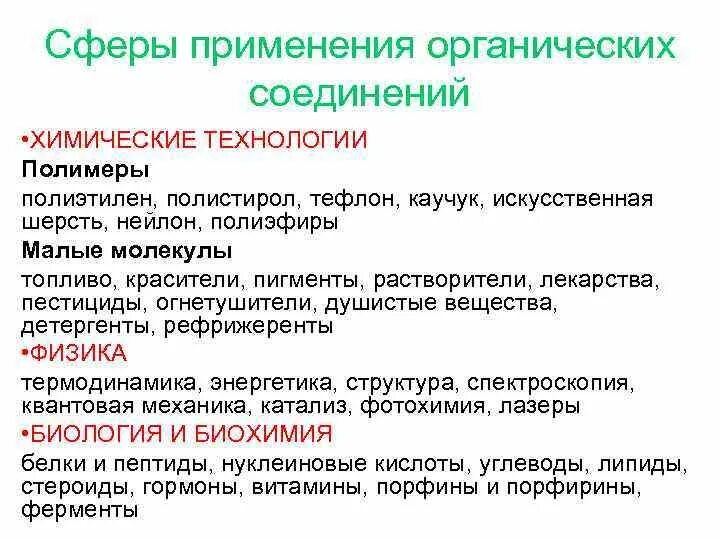 Примеры использования органических соединений в сельском хозяйстве Краткая роль химии