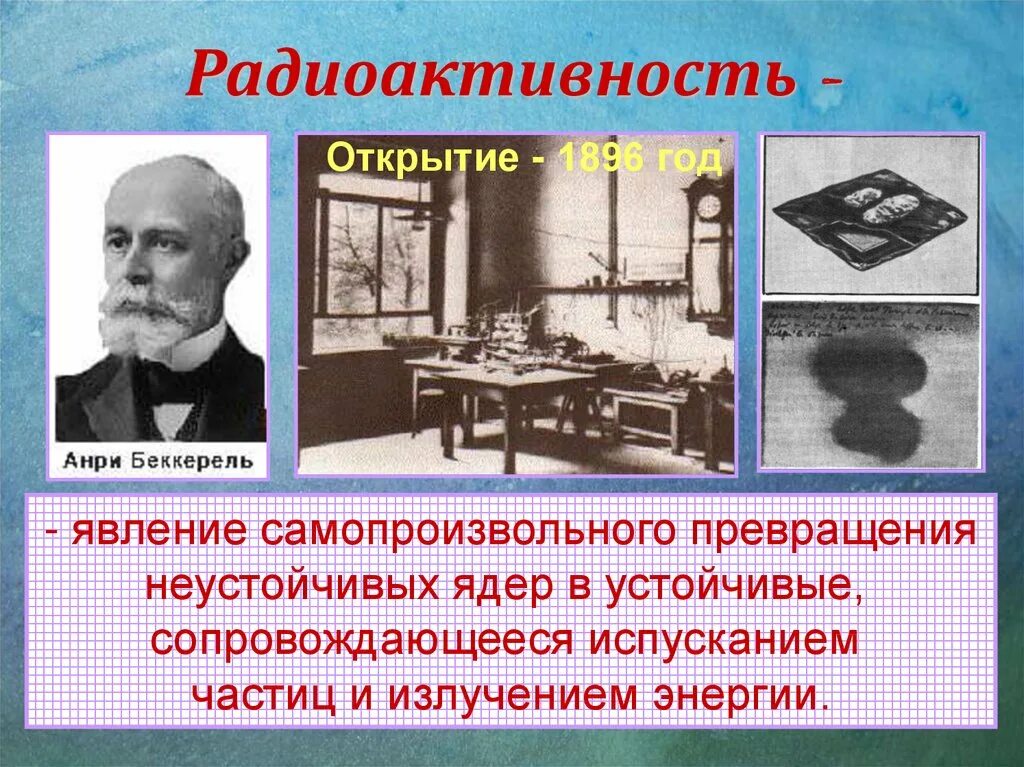 Назовите фамилию ученого открывшего радиоактивность. Анри Беккерель открывает естественную радиоактивность. Открытие радиоактивности. Открытие естественной радиоактивности. Явление радиоактивности.