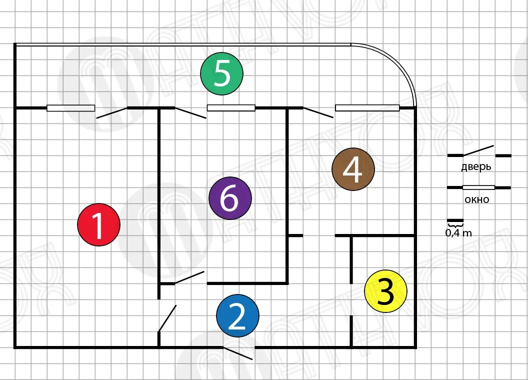 План квартиры огэ 1 5. Как найти радиус закругления лоджии. На рисунке изображен план двухкомнатной квартиры. На рисунке изображен план комнаты. Найдите радиус закругления остекленения лоджии со стороны кухни.