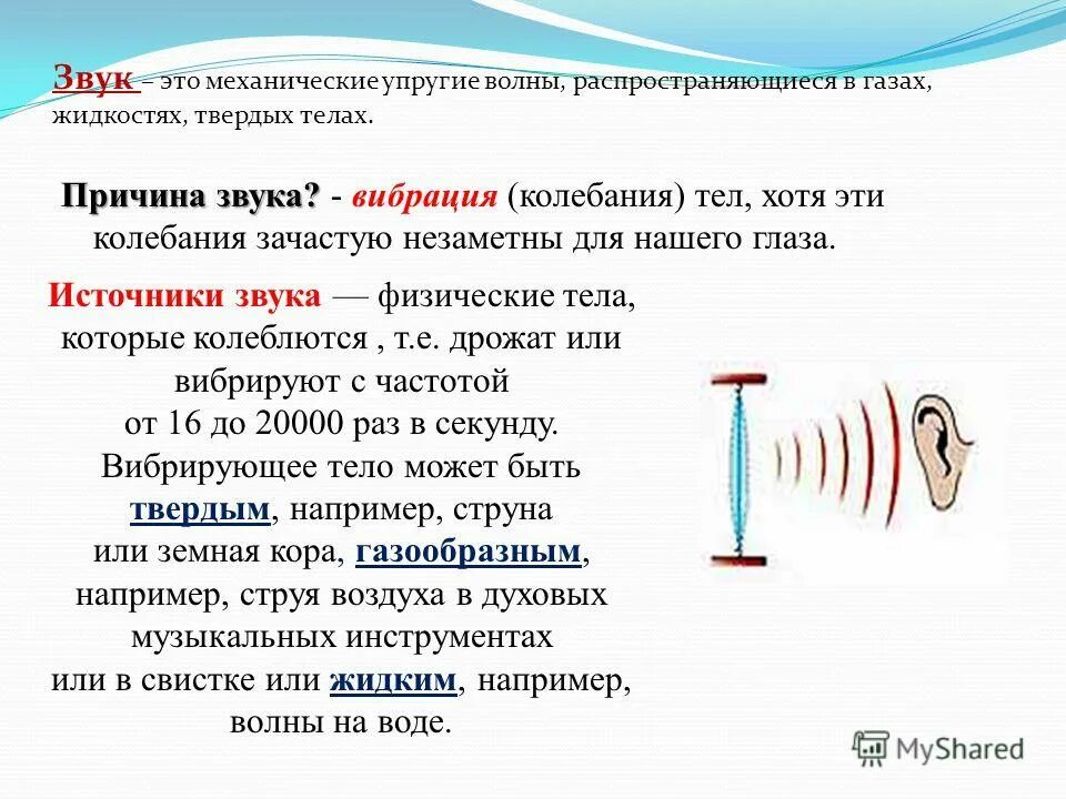 Сообщение на тему звуки
