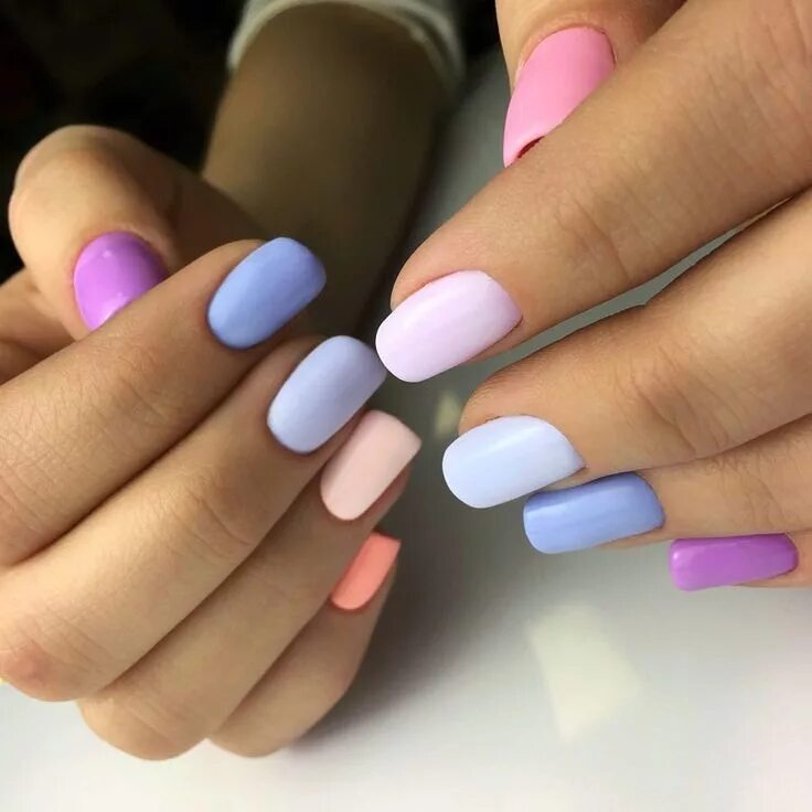 Must Have: Multi Colored Nails Multicolored nails, Blue ombre nails, Ombre nails