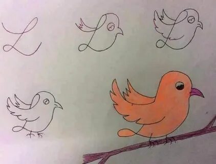 Как нарисовать птичку из цифр