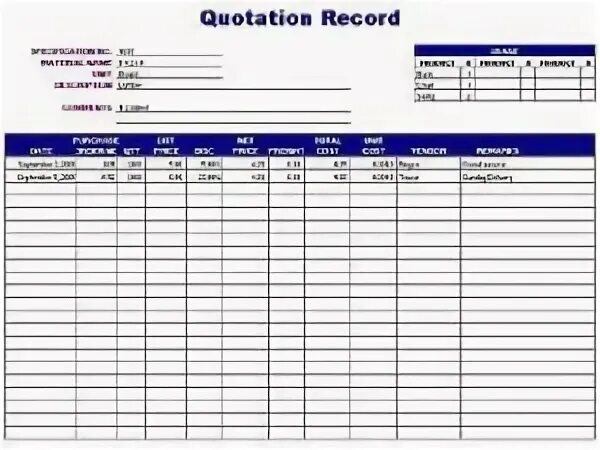 Logging log record. Quote log. record of my booking.