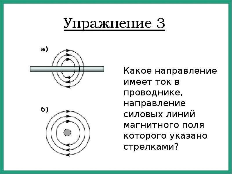 Направление силовых линий для проводника с током. Силовые линии магнитного тока. Направление тока в проводнике в магнитном поле. Определите направление магнитного поля тока. Определите направление магнитного поля проводника с током