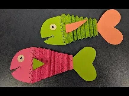 Как сделать рыбку из цветной бумаги