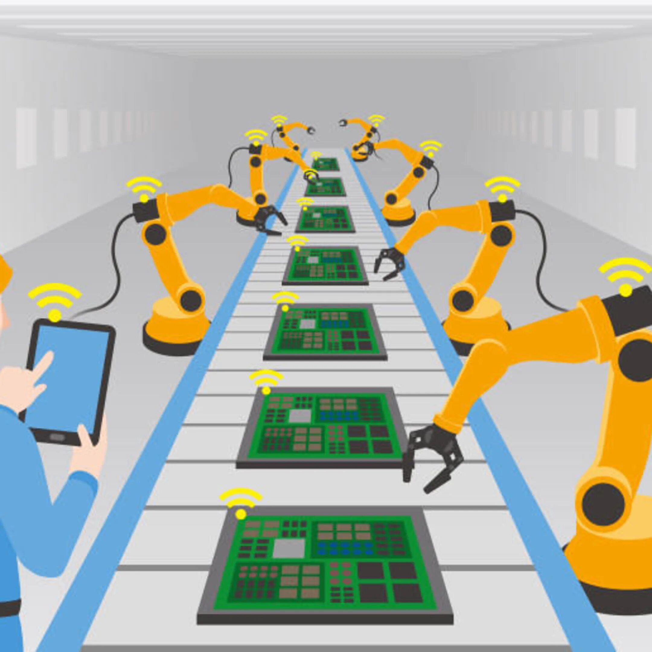 Автоматизация производства. Автоматизация производственных процессов. Автоматизация и роботизация производственных процессов. Автоматизация иллюстрация.
