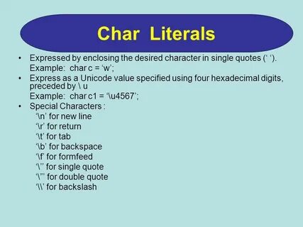 Short char c